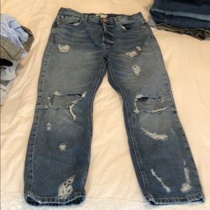 Ripped boyfriend jeans